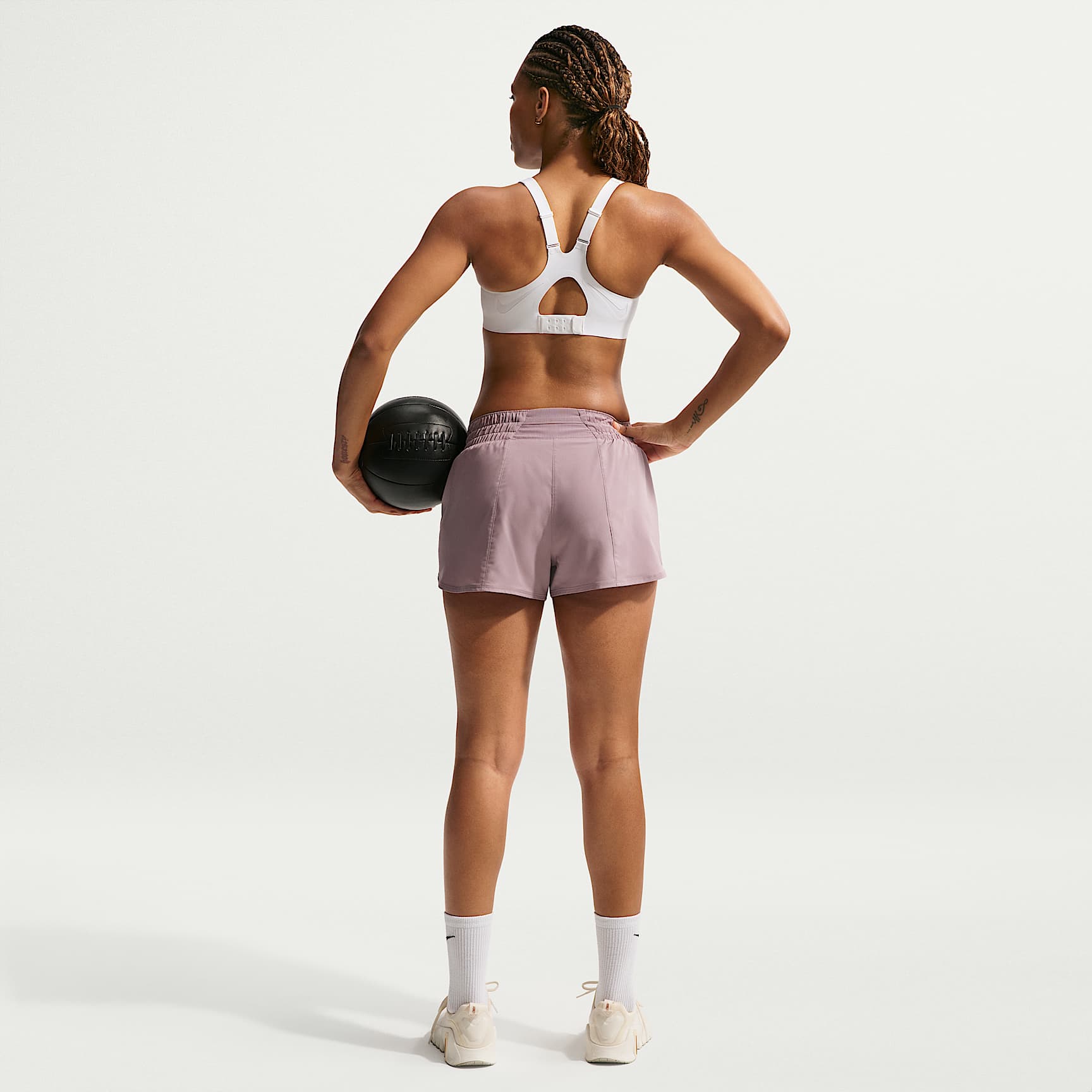 Nike Rival Women's Ultrahigh-Support Padded Sports Bra – White/Particle Beige