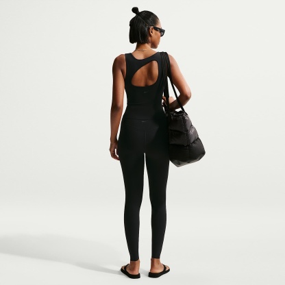 Nike Zenvy Women's High-Waisted Full-Length Leggings with No Front Seam – Black/Cool Grey