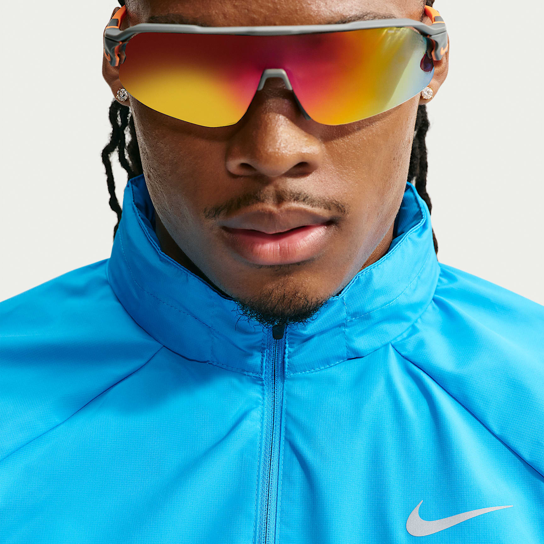 Nike Miler Men's Repel UV Protection Running Jacket – Light Current Blue/Light Current Blue