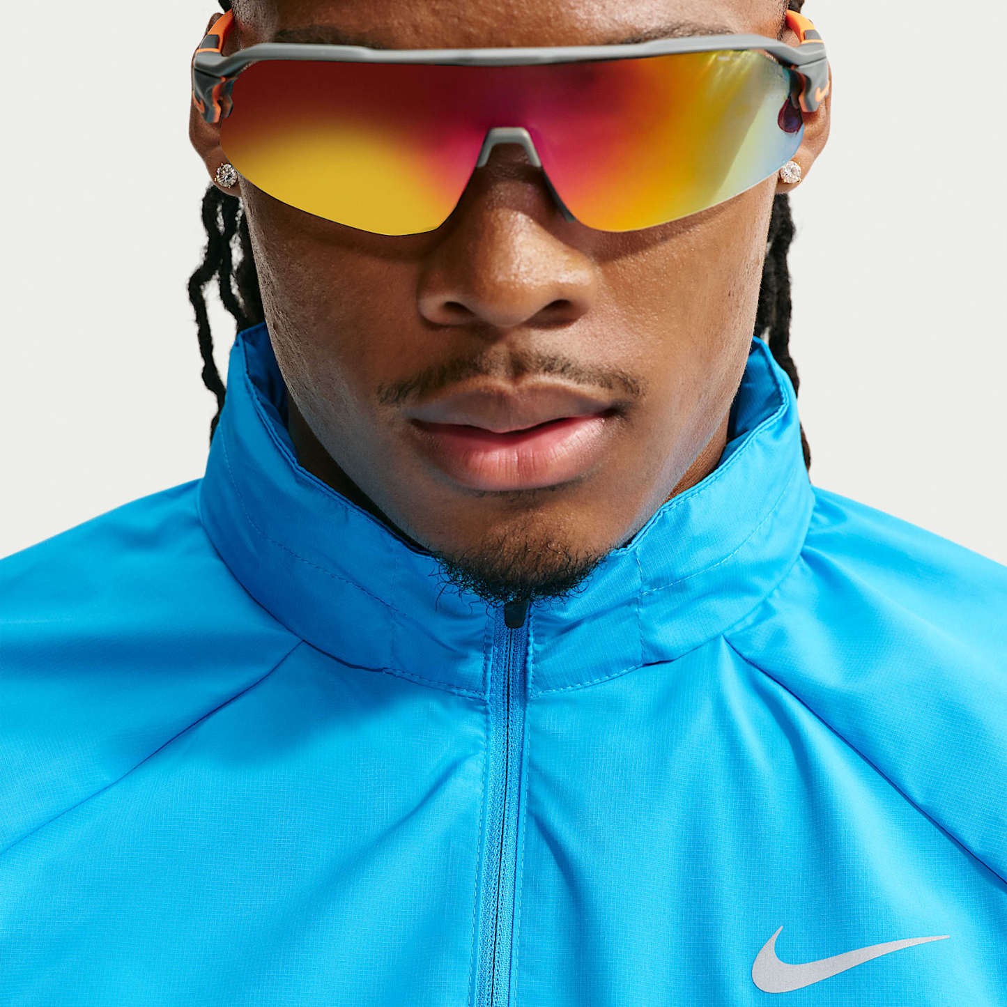 Nike Miler Men's Repel UV Protection Running Jacket – Light Current Blue/Light Current Blue
