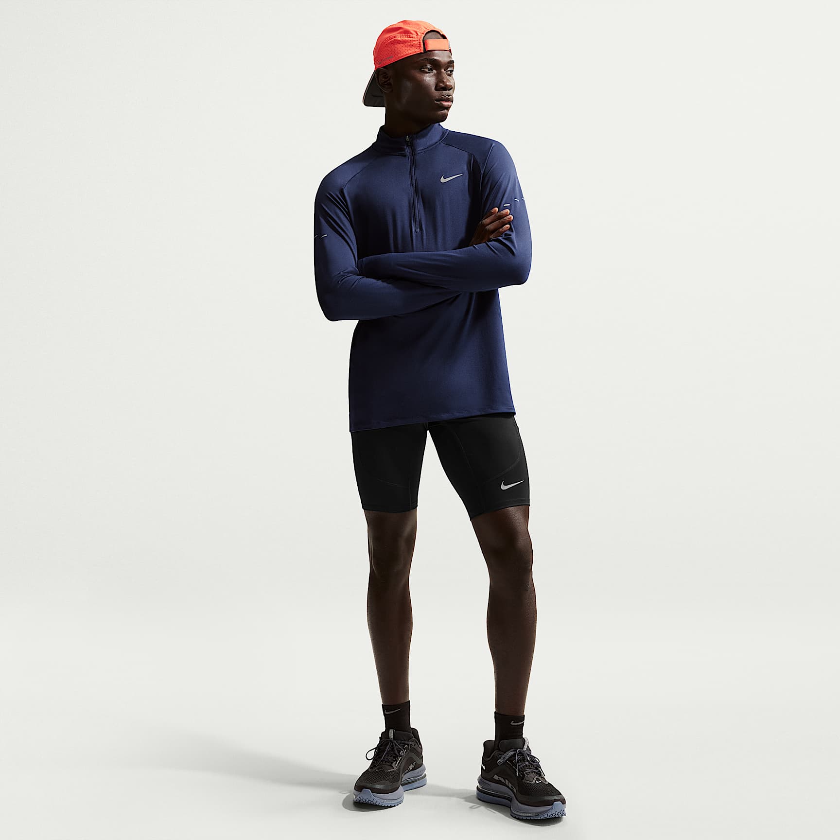 Nike Stride Men's Dri-FIT 1/2-Length Running Tights – Black