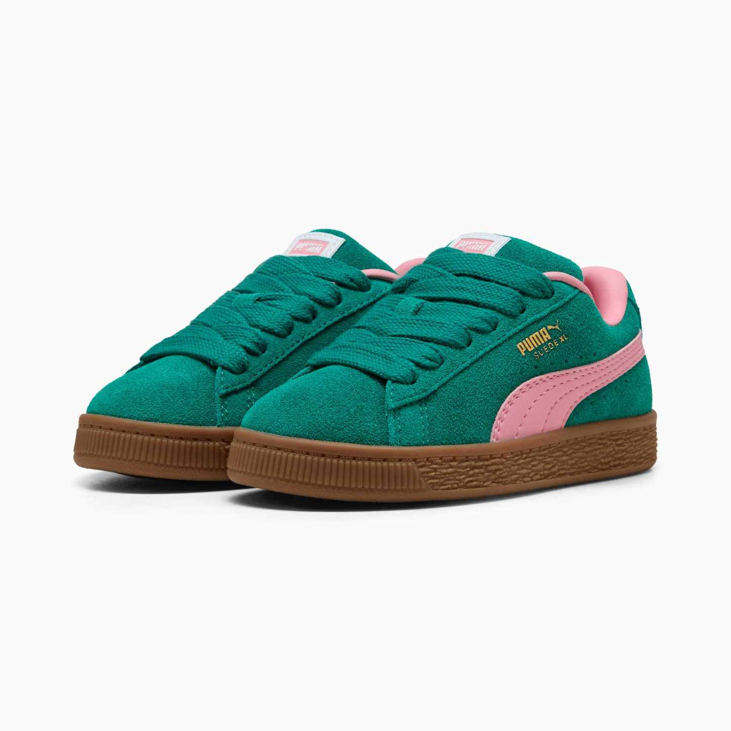 Suede XL Kids' Sneakers – Wild Green-Pinkscape