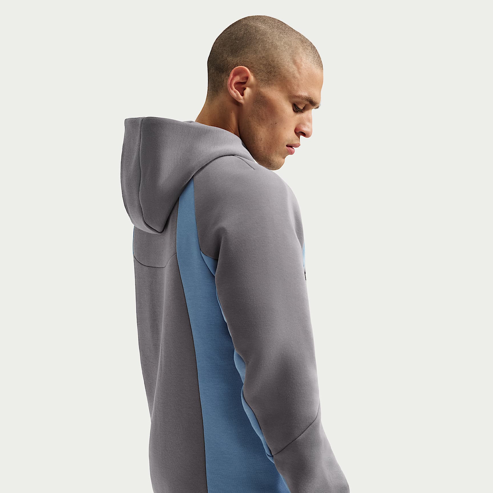 Nike Tech Men's Colour-Block Full-Zip Fleece Windrunner Jacket – Pencil Point/Work Blue/Black