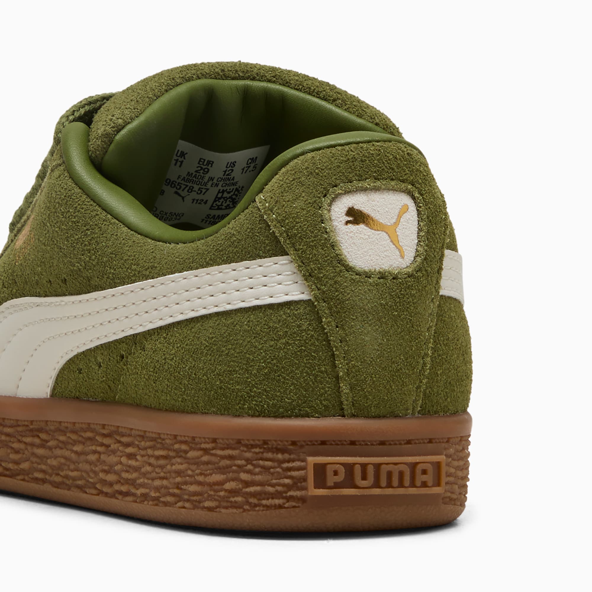 Suede XL Kids' Sneakers – Olive Green-Vapor Gray