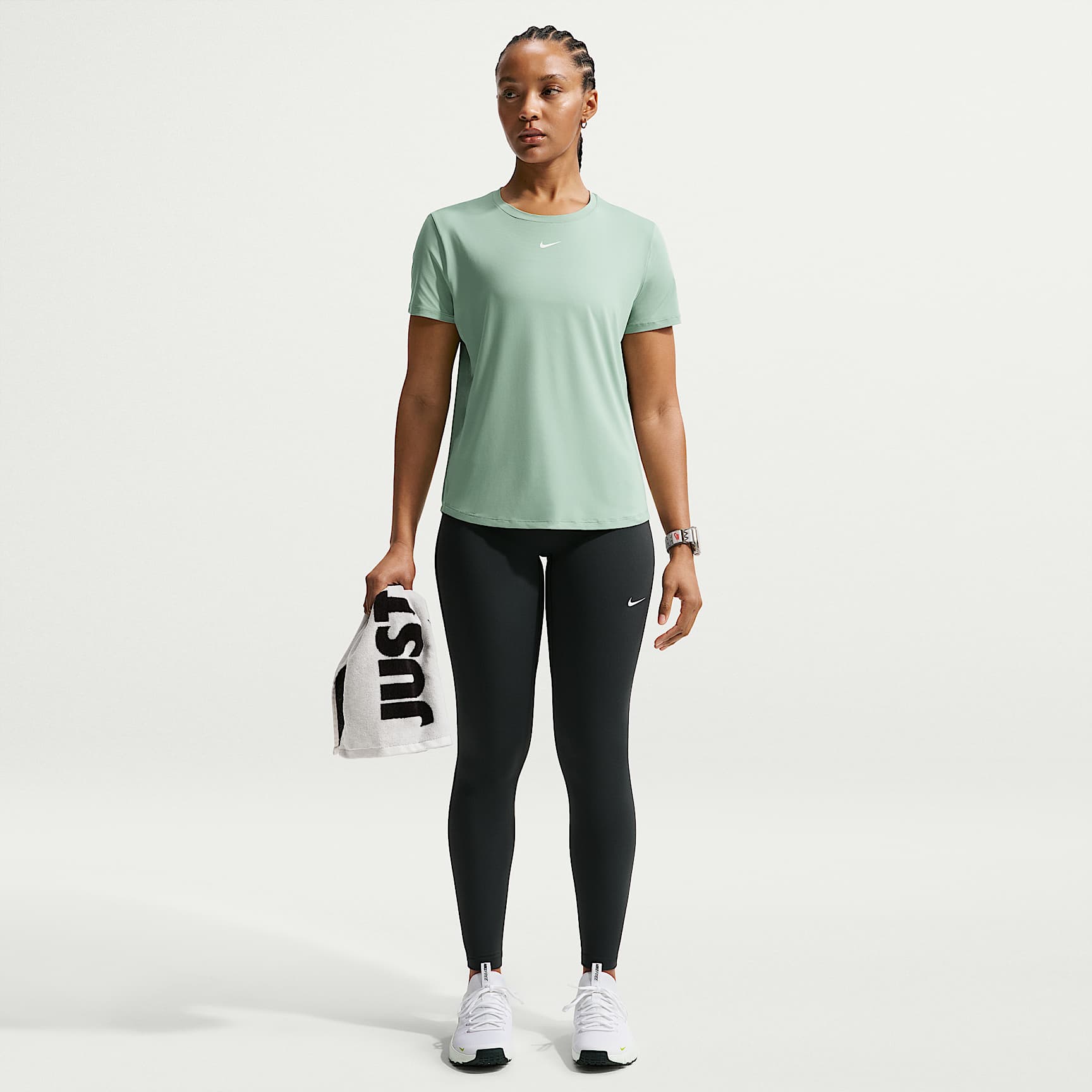 Nike One Classic Women's Dri-FIT Short-Sleeve Top – Steam/White