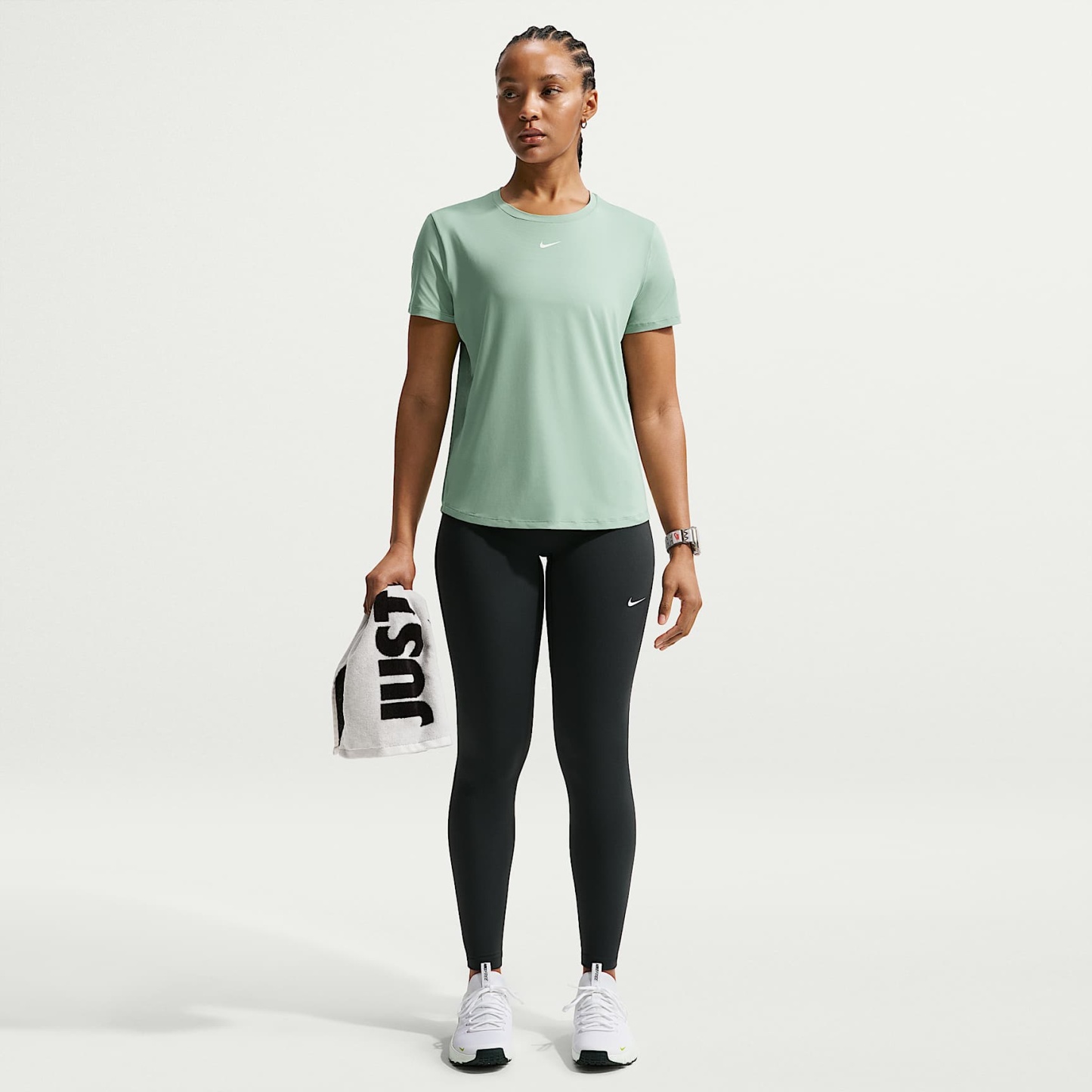 Nike One Classic Women's Dri-FIT Short-Sleeve Top – Steam/White