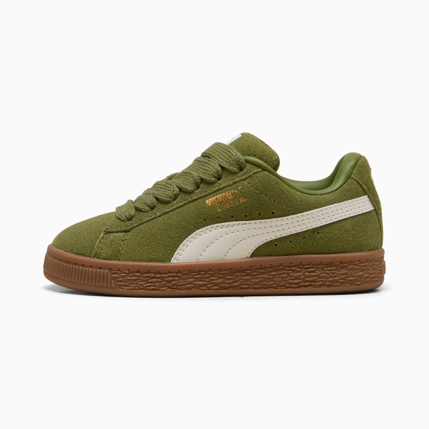 Suede XL Kids' Sneakers – Olive Green-Vapor Gray