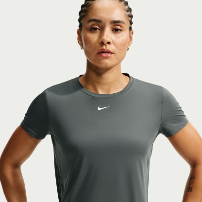 Nike One Classic Women's Dri-FIT Short-Sleeve Top – Camo Green/White