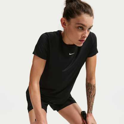 Nike One Classic Women's Dri-FIT Short-Sleeve Top – Black/White