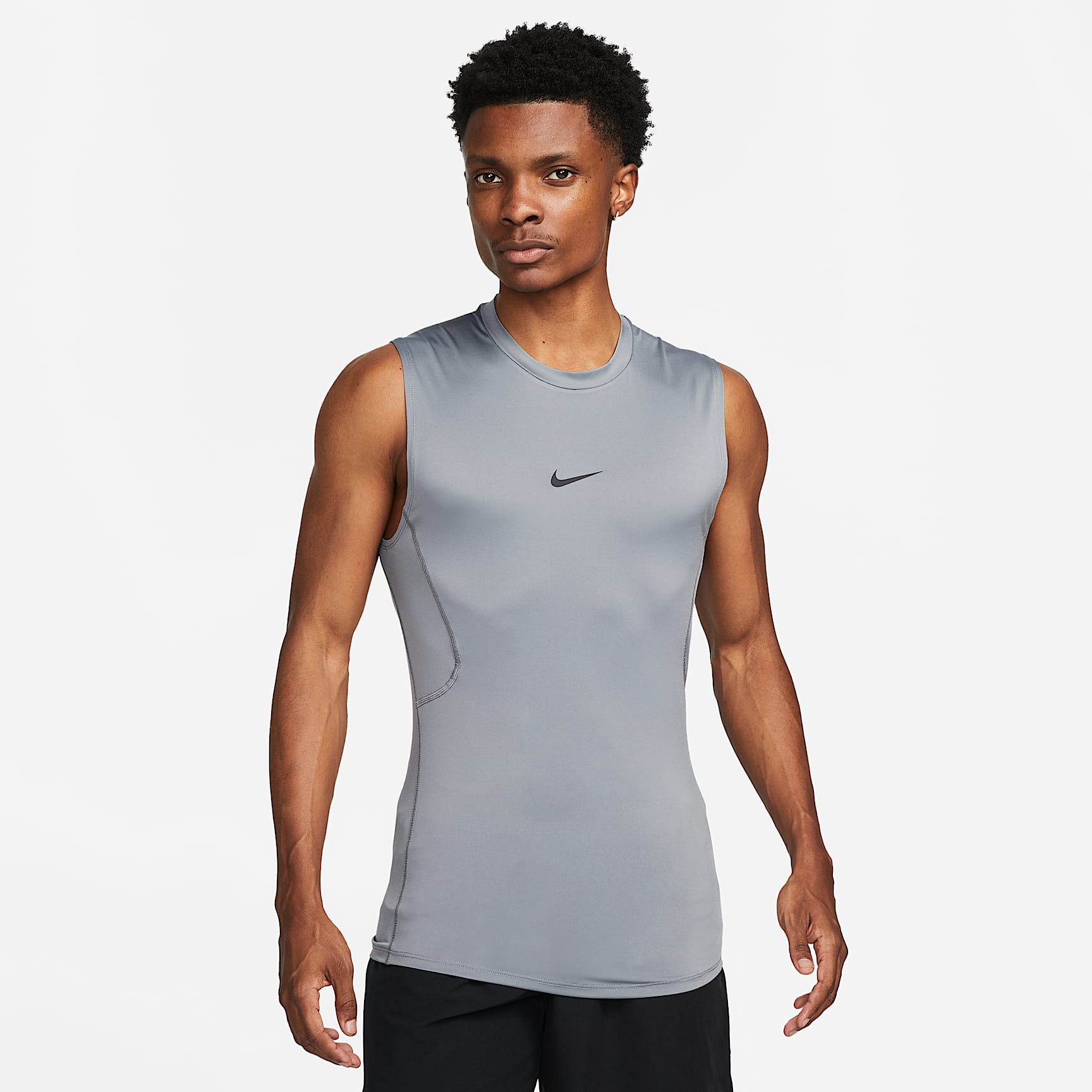 Nike Pro Men's Dri-FIT Tight Sleeveless Fitness Top – Smoke Grey/Black