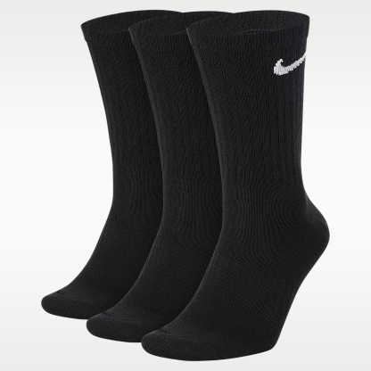 Nike Everyday Lightweight Training Crew Socks (3 Pairs) – Black/White