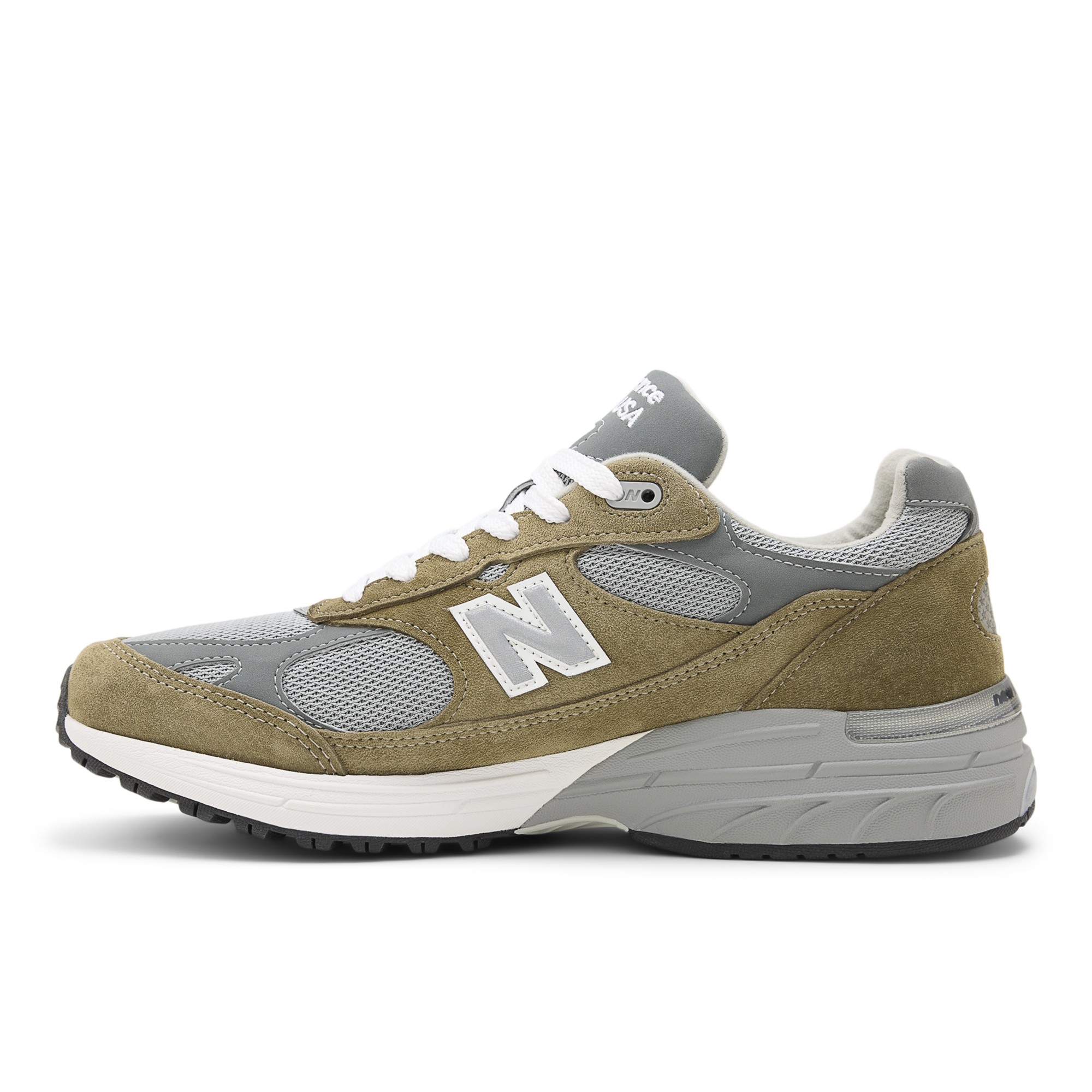 Made in USA 993 – Covert Green with Medium Gray and White