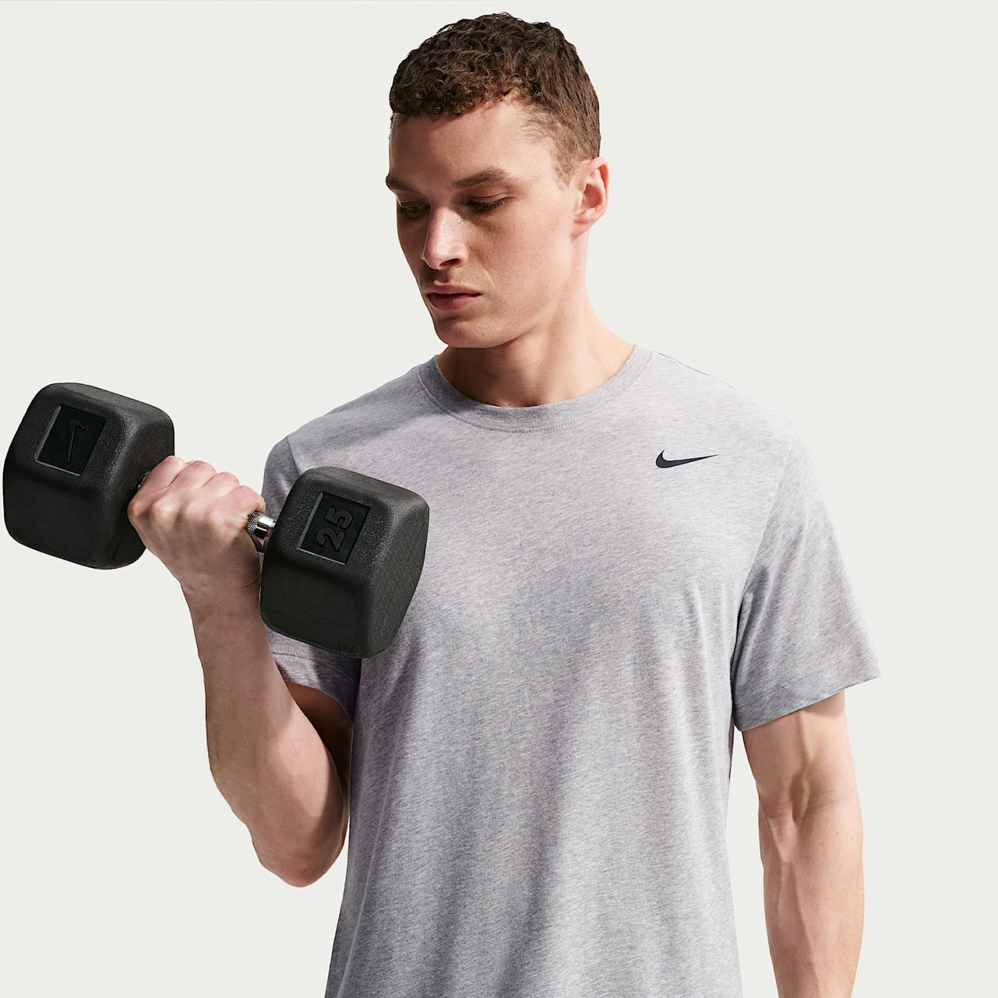 Nike Dri-FIT Men's Fitness T-Shirt – Dark Grey Heather/Black