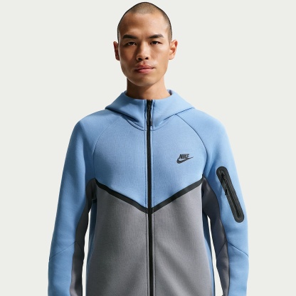 Nike Tech Men's Fleece Windrunner Full-Zip Jacket – Work Blue/Cool Grey/Black