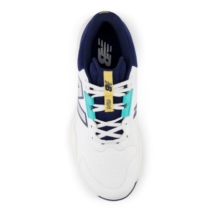 696v6 Synthetic – White with NB Navy and Cyber Jade