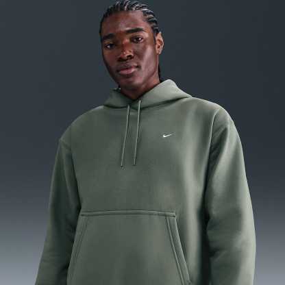 Nike Solo Swoosh Men's Pullover Hoodie – Clay Green/Clay Green/White
