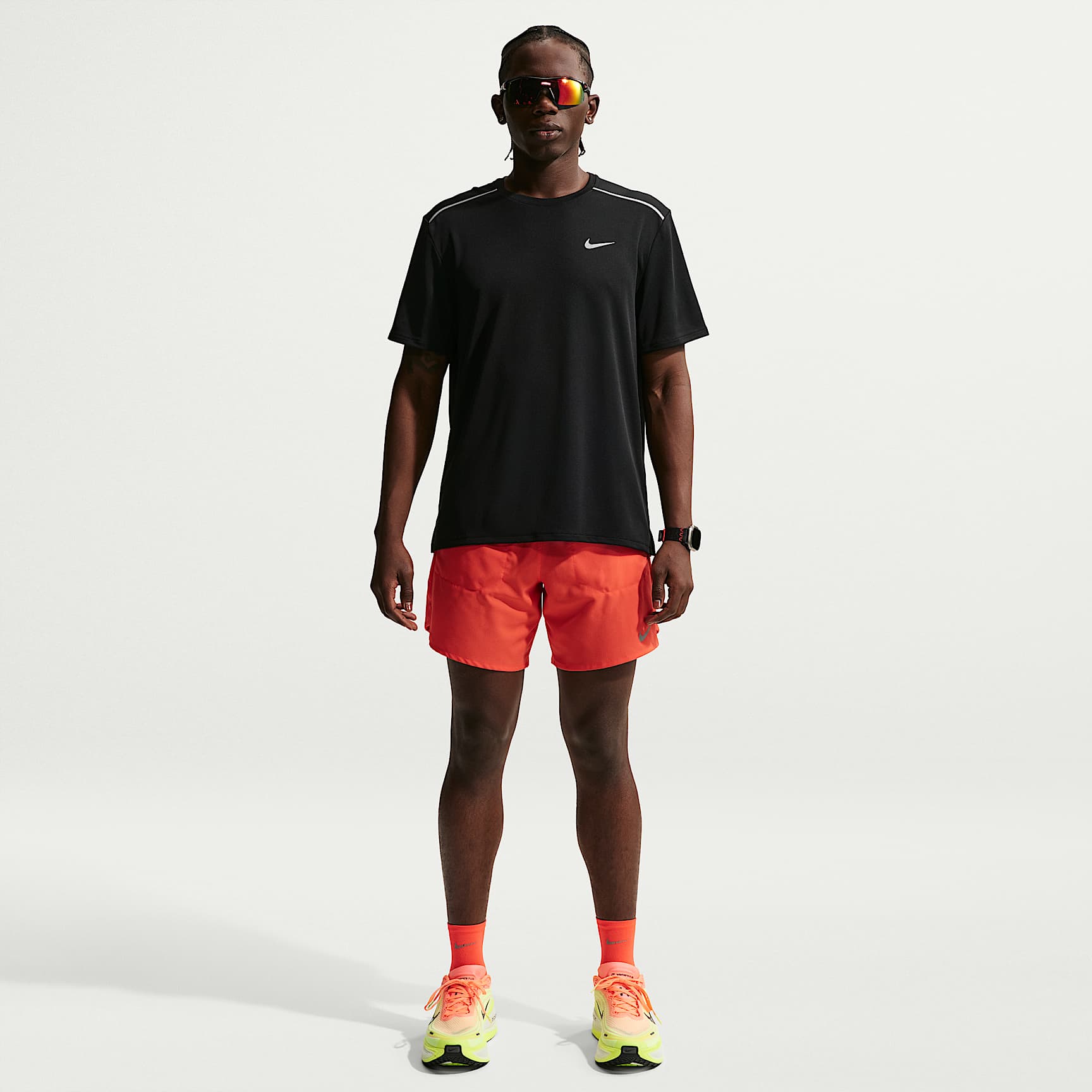 Nike Miler Men's Dri-FIT Short-Sleeve Running Top – Black/Black