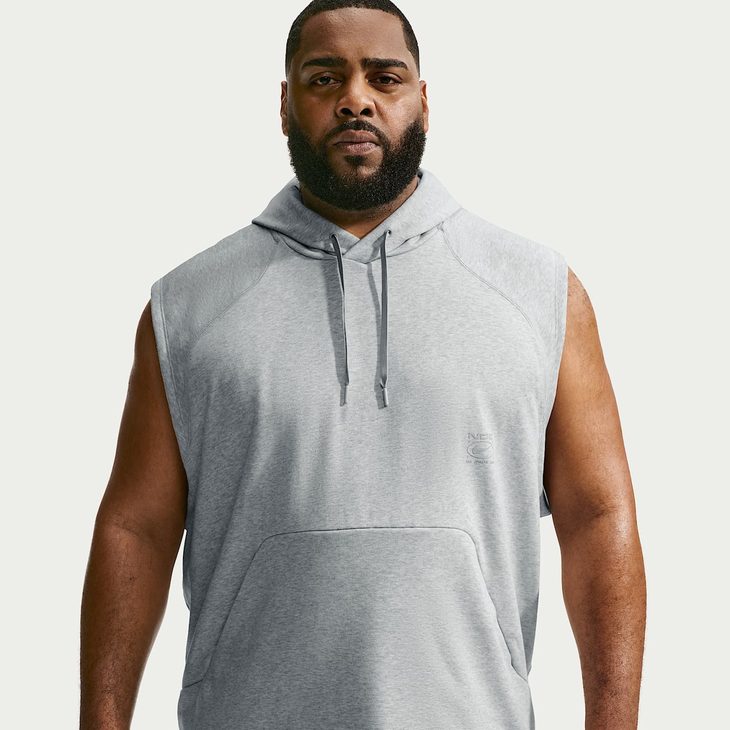 Nike N.A.C. Men's Dri-FIT Fleece Sleeveless Training Hoodie – Light Smoke Grey/Heather/Light Smoke Grey
