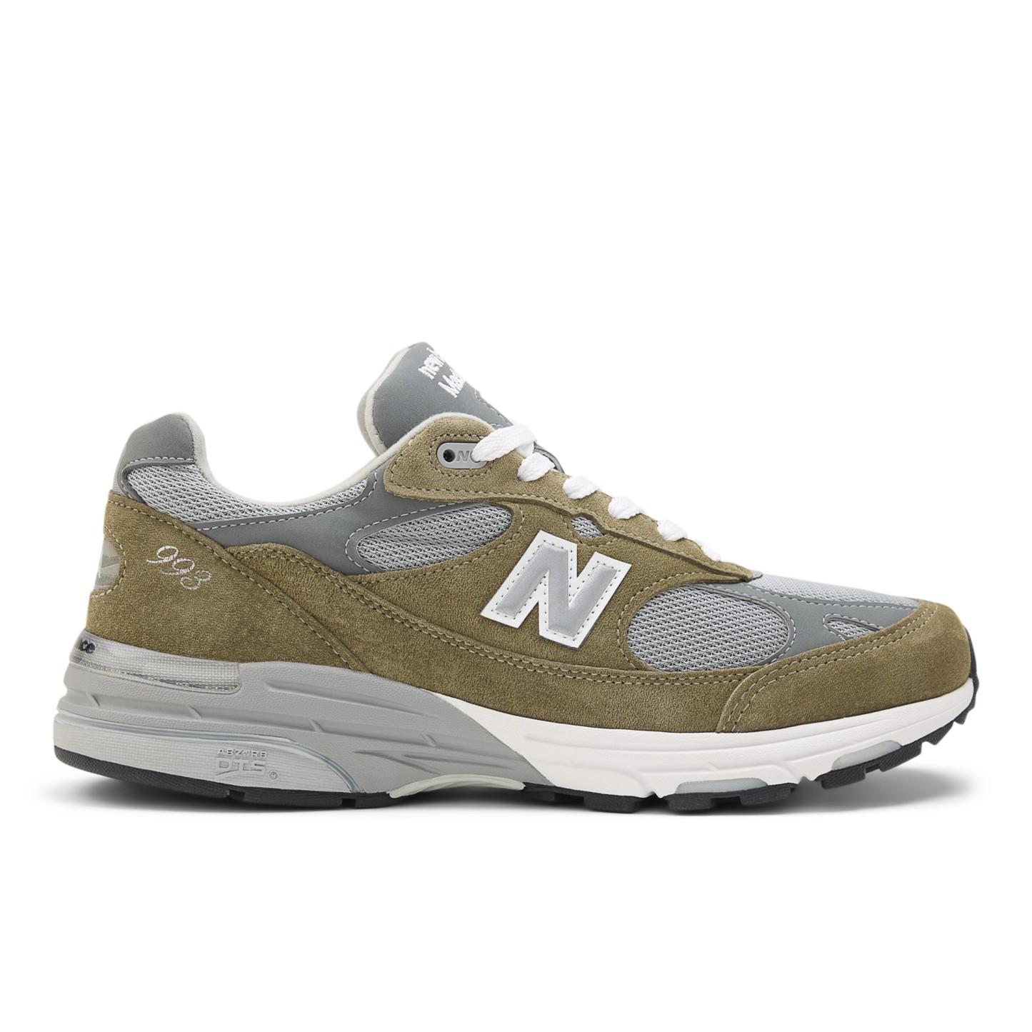 Made in USA 993 – Covert Green with Medium Gray and White
