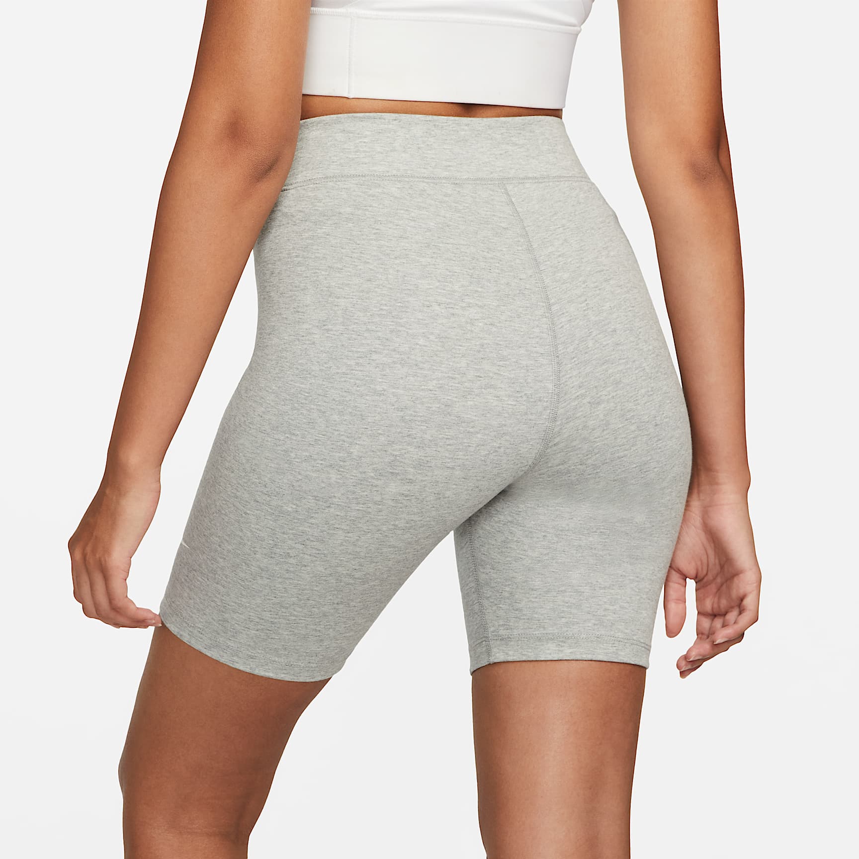 Nike Sportswear Classic Women's High-Waisted 20.5cm (approx.) Biker Shorts – Dark Grey Heather/Sail