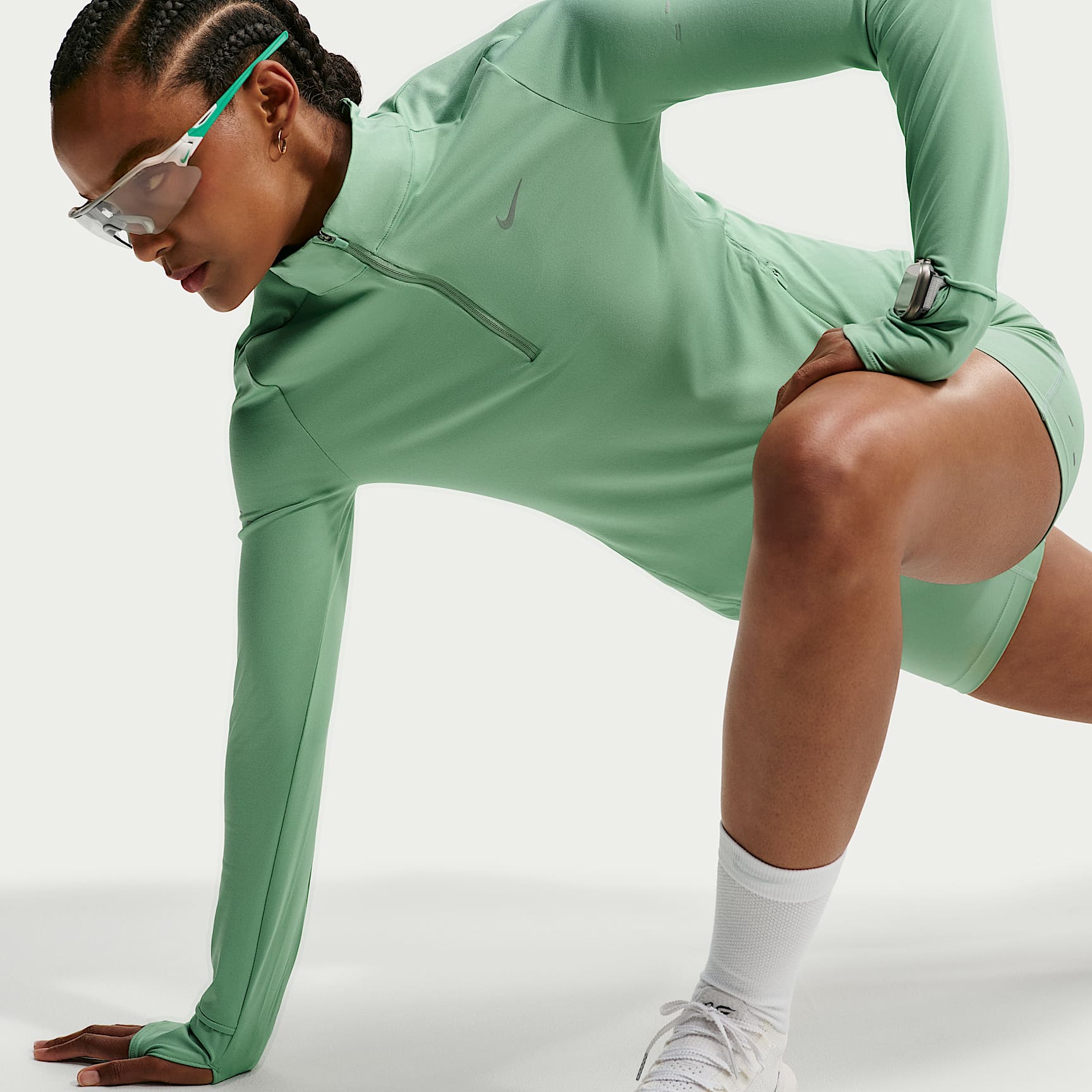 Nike Swift Women's Dri-FIT UV 1/4-Zip Running Top – Steam
