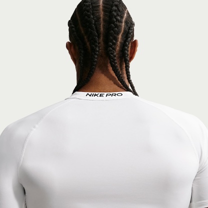 Nike Pro Men's Dri-FIT Tight Short-Sleeve Fitness Top – White/Black