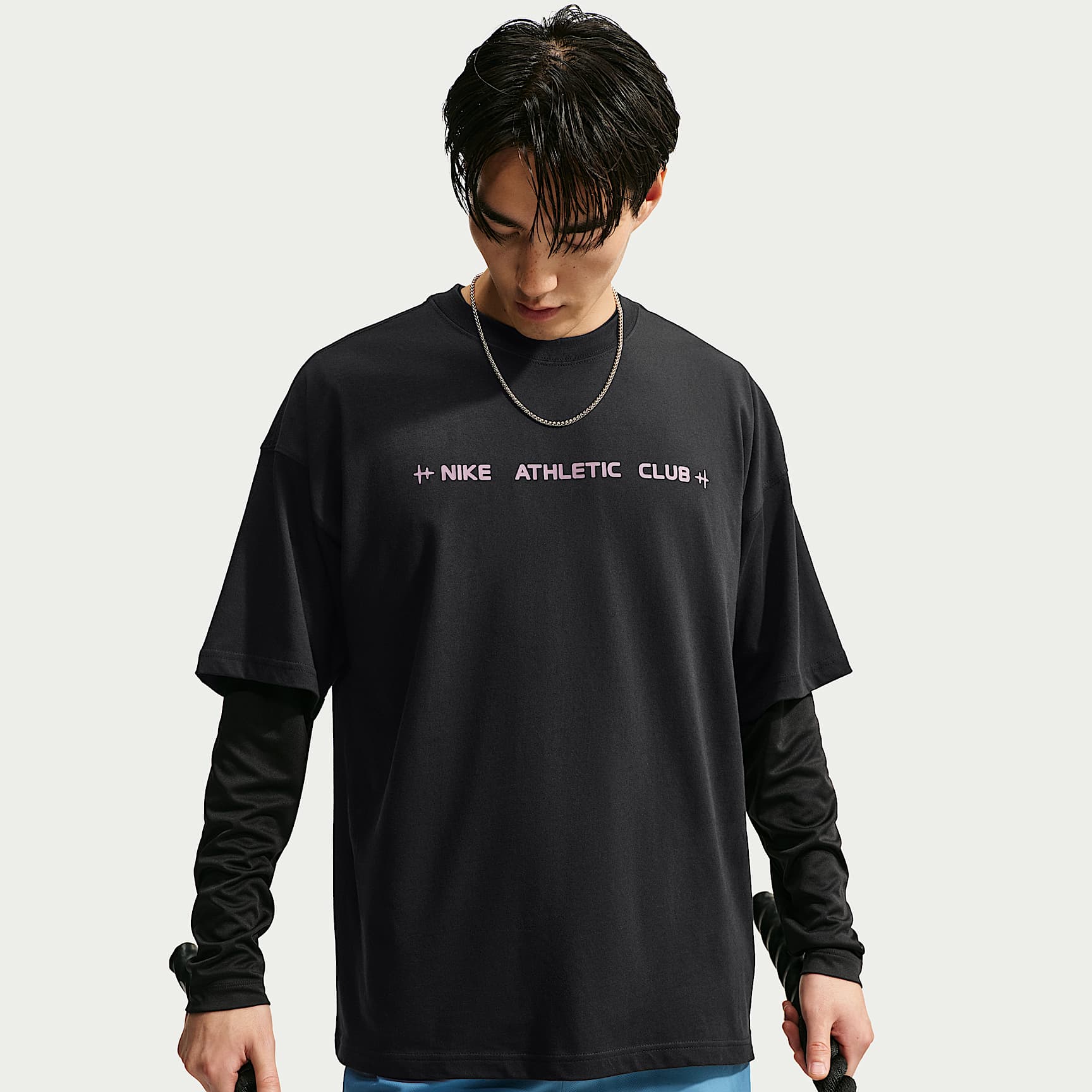 Nike N.A.C. Men's Oversized T-Shirt – Black/Purple Smoke