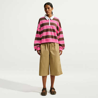 Nike Sportswear  Women's 1/4-Zip Sweatshirt – Pinksicle/Pine Green/Cacao Wow