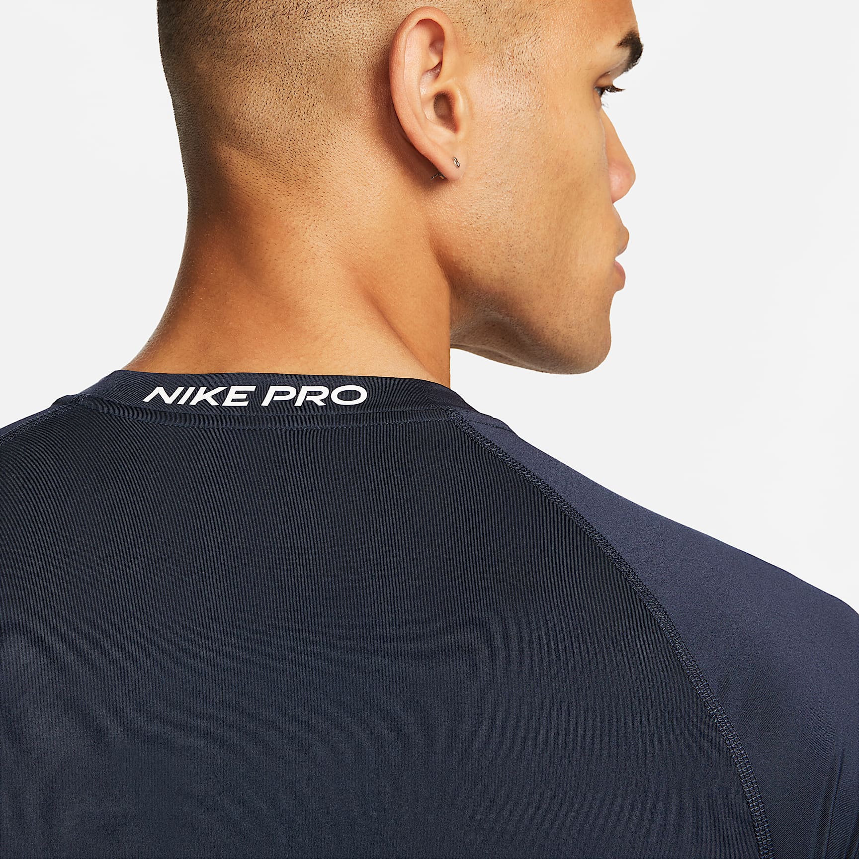 Nike Pro Men's Dri-FIT Tight Short-Sleeve Fitness Top – Obsidian/White