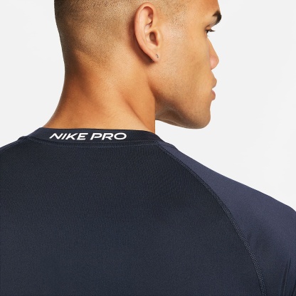 Nike Pro Men's Dri-FIT Tight Short-Sleeve Fitness Top – Obsidian/White