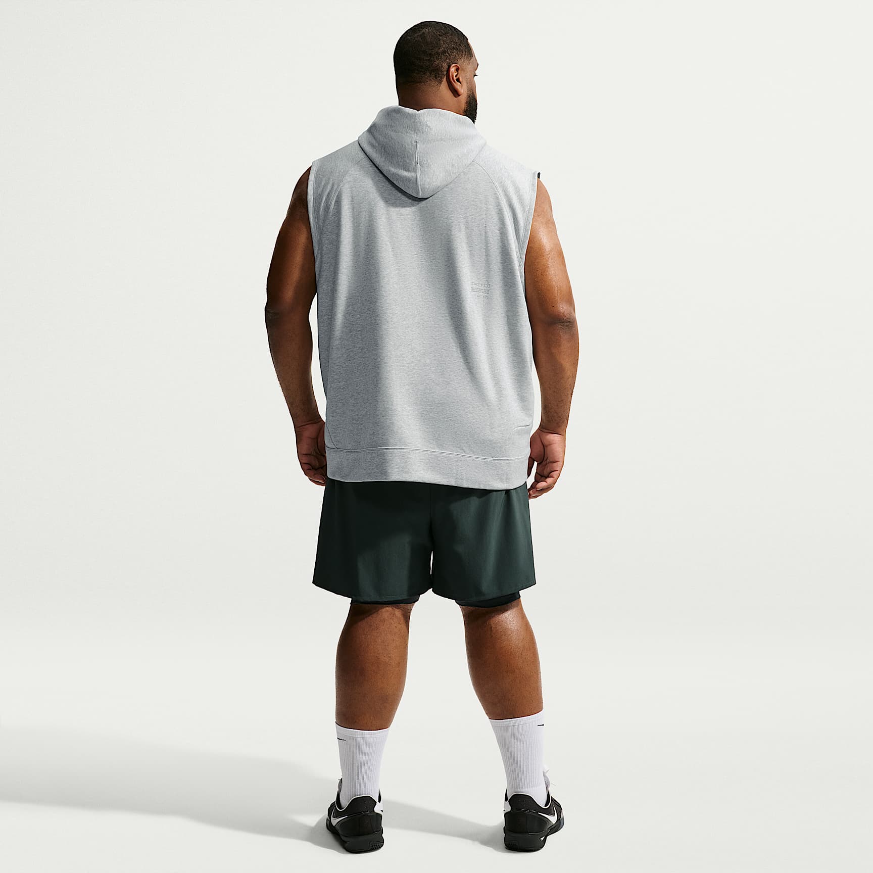 Nike N.A.C. Men's Dri-FIT Fleece Sleeveless Training Hoodie – Light Smoke Grey/Heather/Light Smoke Grey