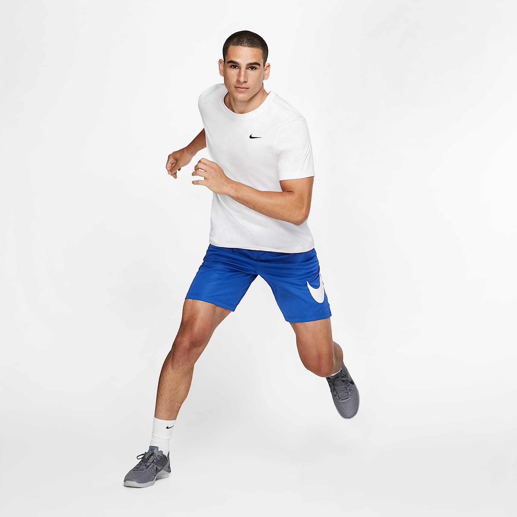 Nike Dri-FIT Men's Fitness T-Shirt – White/Black