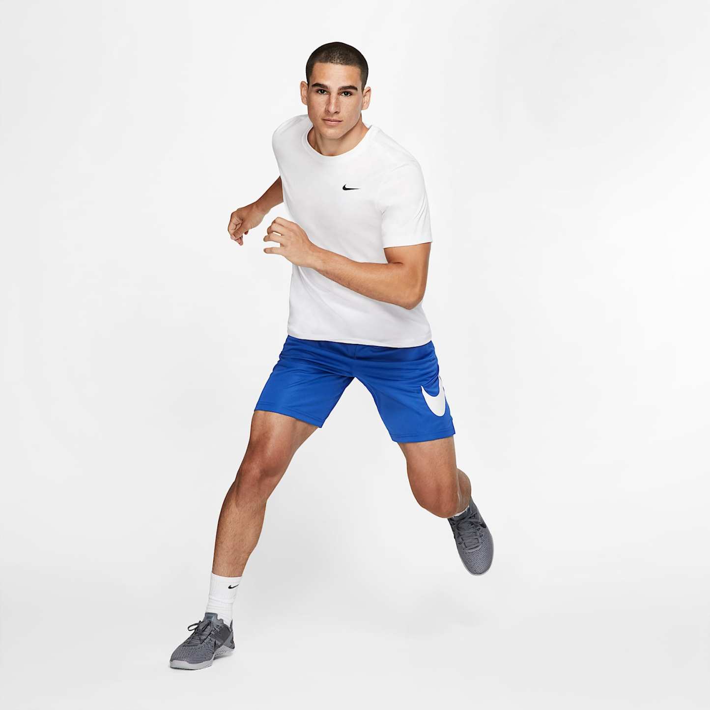 Nike Dri-FIT Men's Fitness T-Shirt – White/Black