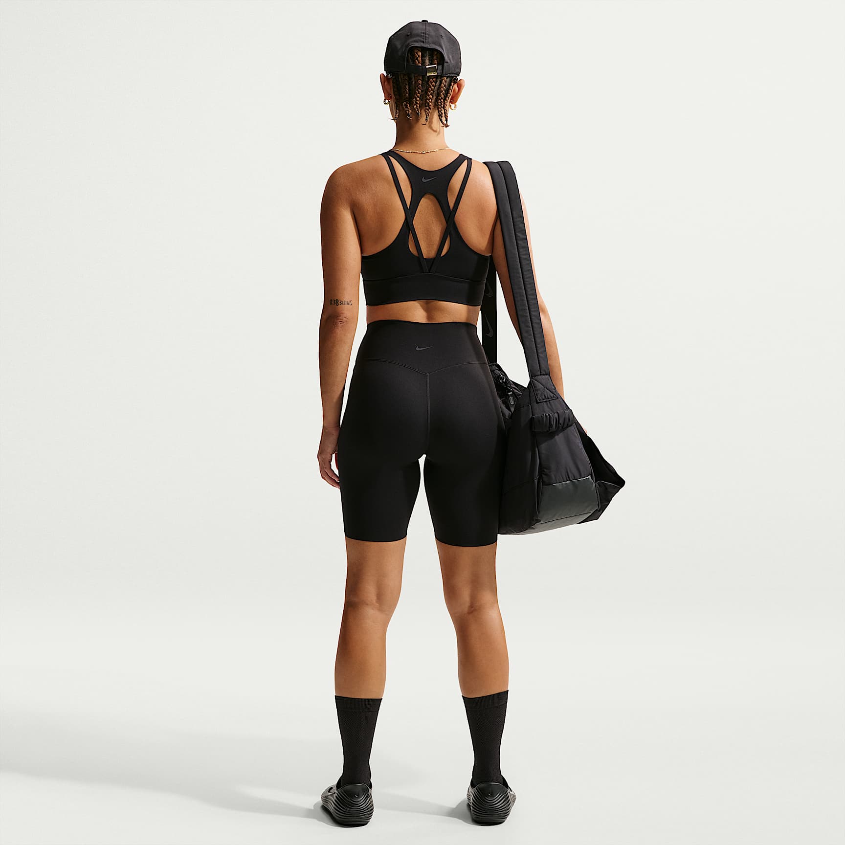 Nike Zenvy Women's High-Waisted 20.5cm (approx.) Biker Shorts – Black/Cool Grey