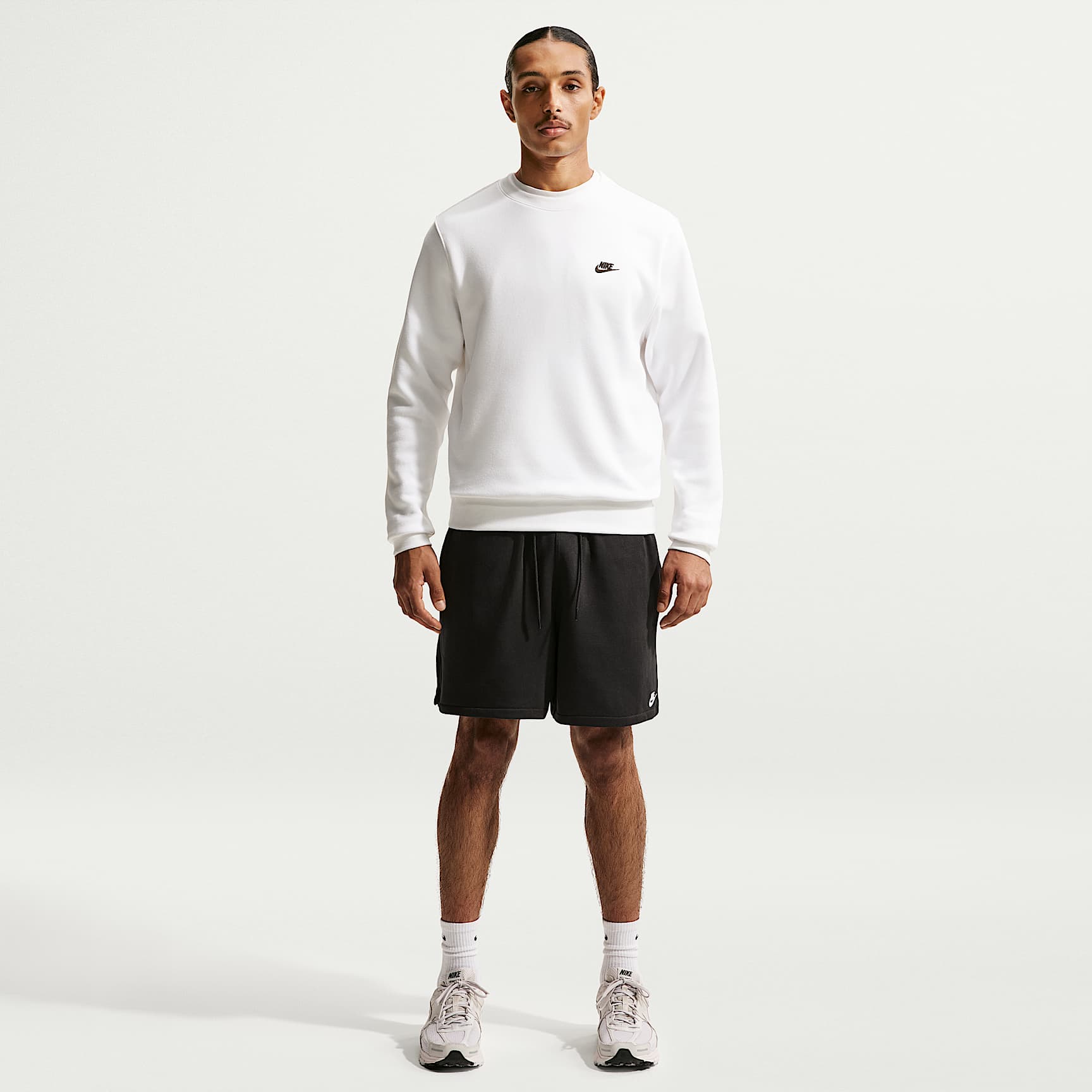 Nike Club Men's French Terry Flow Shorts – Black/Black/White