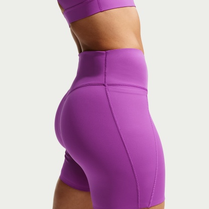 Nike Universa Women's High-Waisted 12.5cm (approx.) Biker Shorts with No Front Seam – Vivid Purple/Vivid Purple/Bold Berry