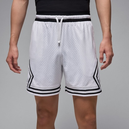 Jordan Sport Men's Dri-FIT 18cm (approx.) Mesh Diamond Shorts – White/Black/Black