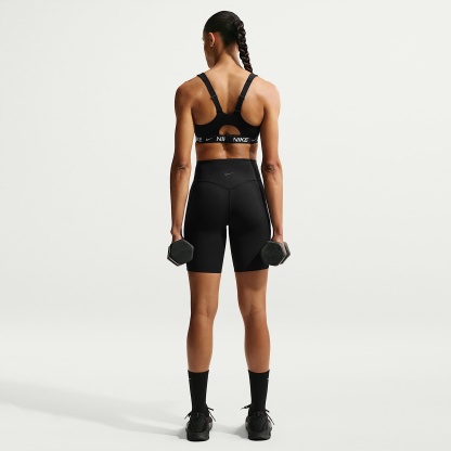Nike Indy High-Support Women's Padded Adjustable Sports Bra – Black/Black/White