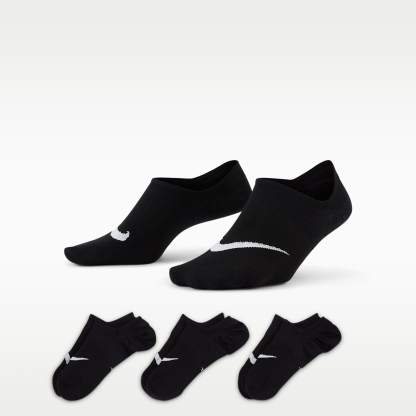 Nike Everyday Plus Lightweight Women's Training Footie Socks (3 Pairs) – Black/White