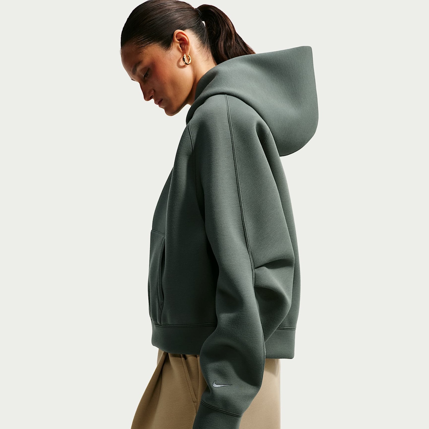Nike Article Fleece Women's Oversized Hoodie – Camo Green/Camo Green