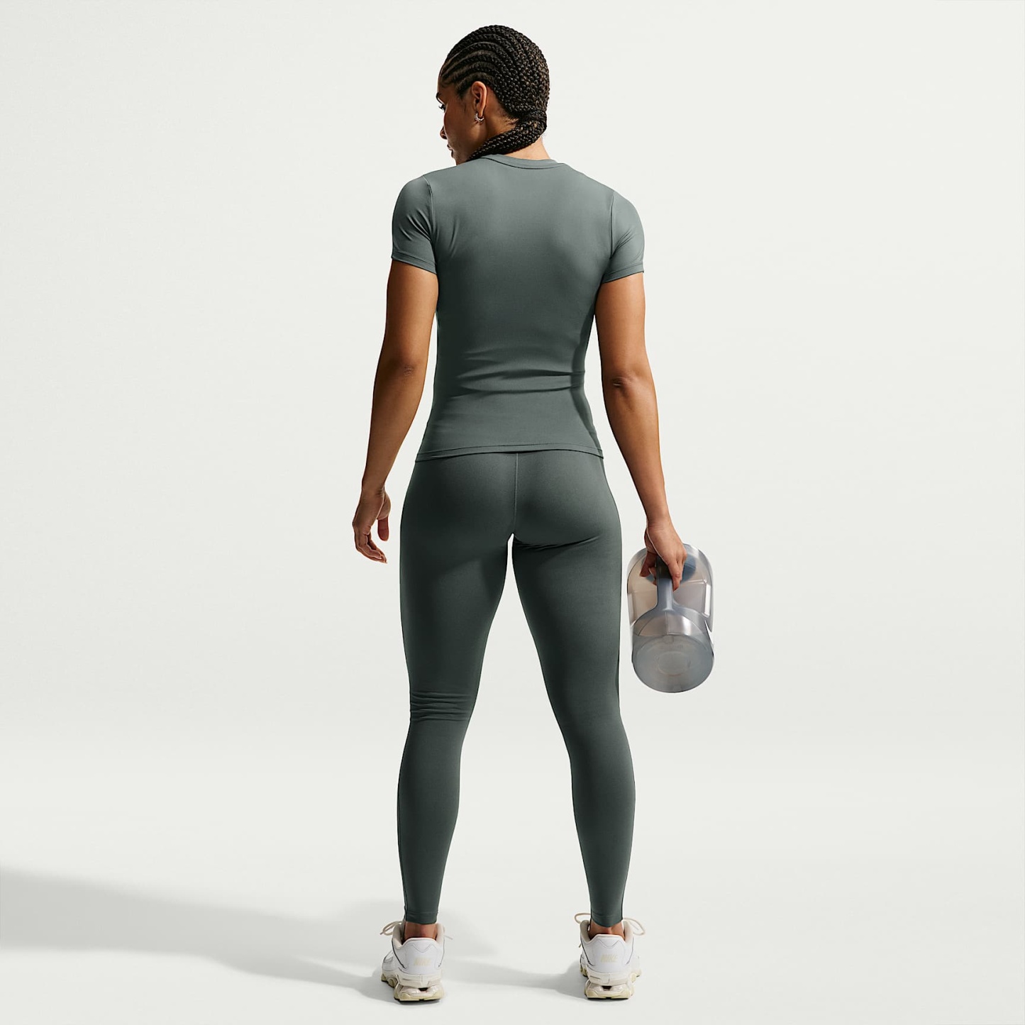 Nike One Seamless Front Women's High-Waisted Full-Length Leggings – Camo Green/White