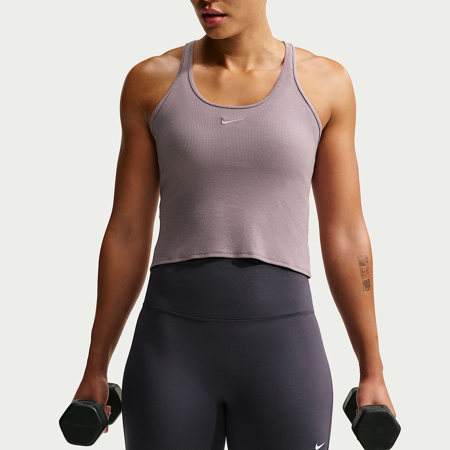Nike One Women's High-Waisted 12.5cm (approx.) Biker Shorts – Gridiron/White
