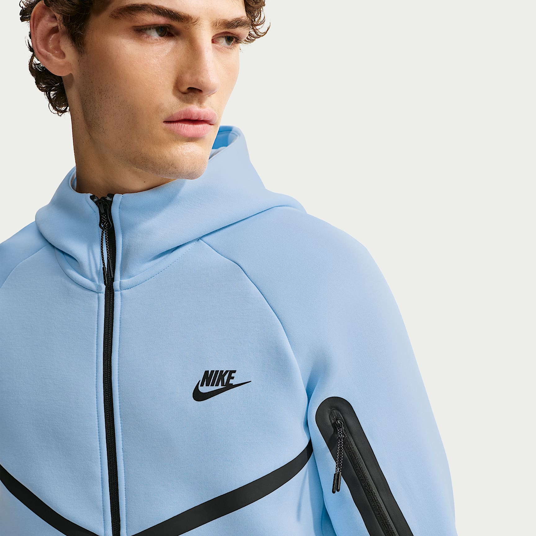Nike Tech Men's Fleece Windrunner Full-Zip Jacket – Ice Blue/Black