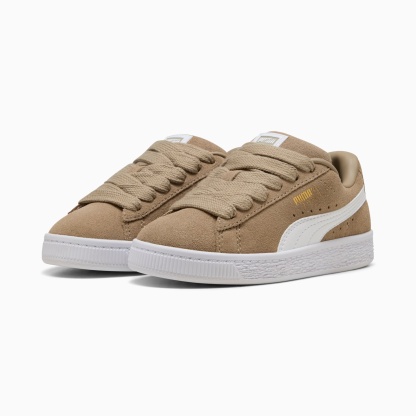 Suede XL Kids' Sneakers – Ice Coffee-PUMA White