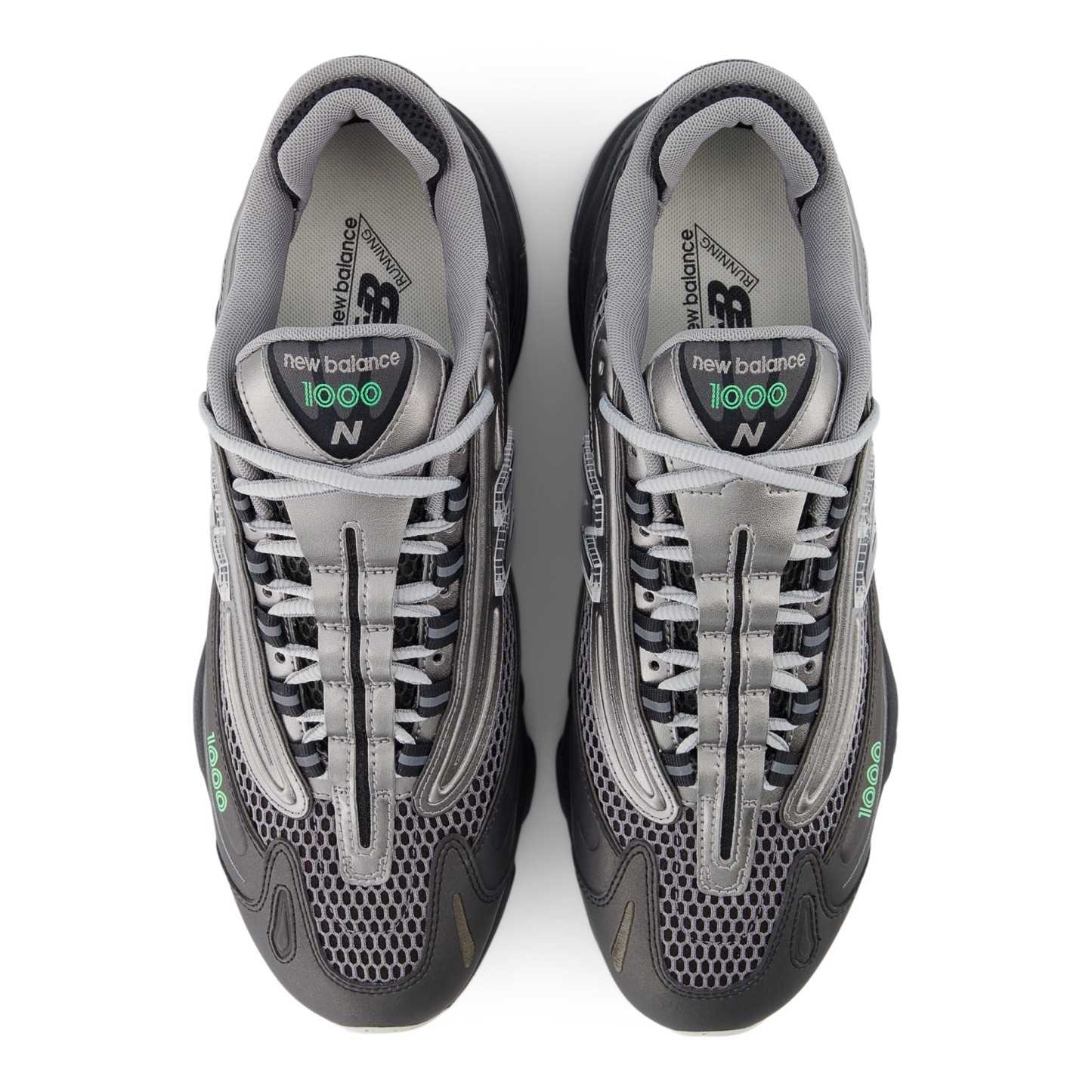 1000 – Black with Dark Silver Metallic and Lime Leaf