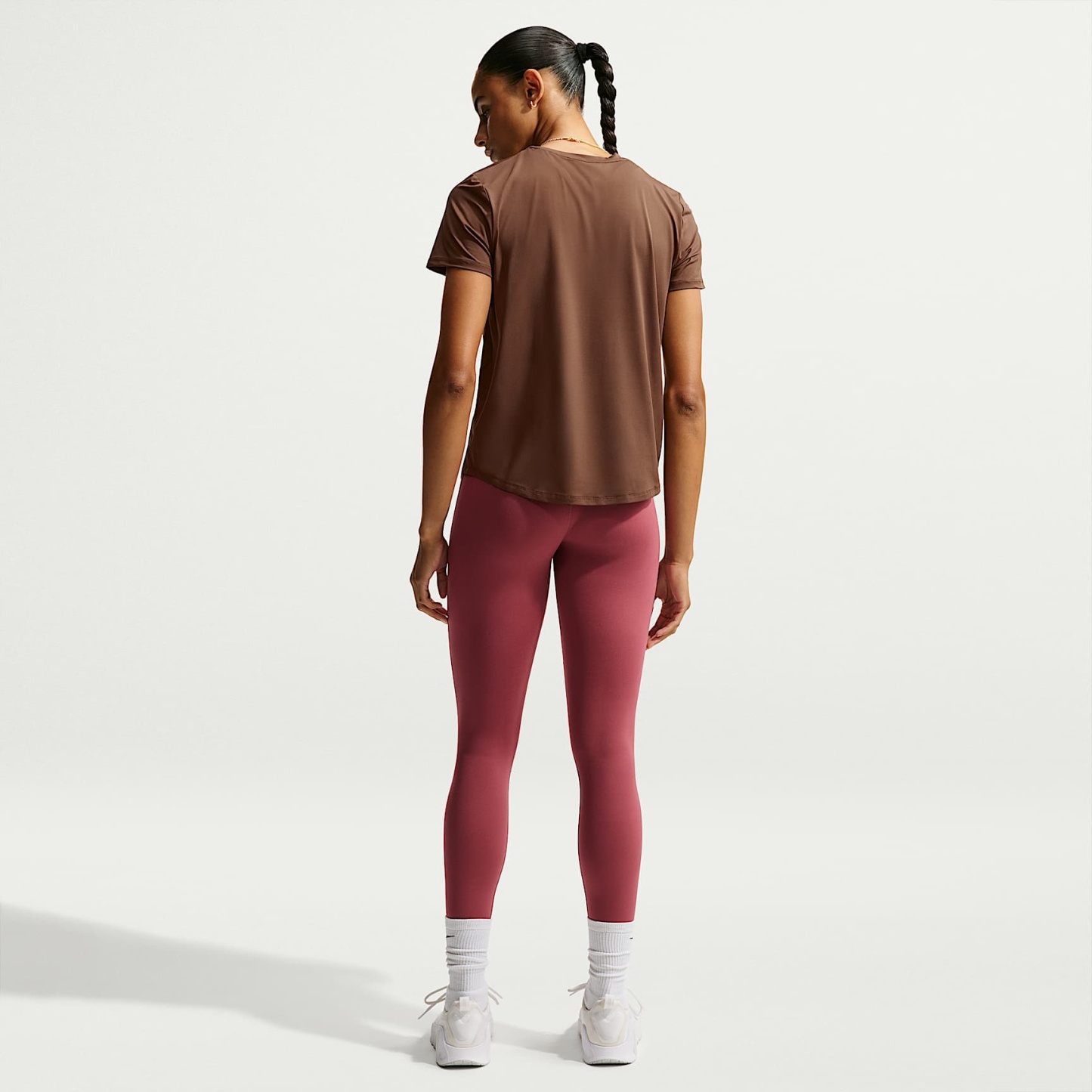 Nike One Classic Women's Dri-FIT Short-Sleeve Top – Cacao Wow/White
