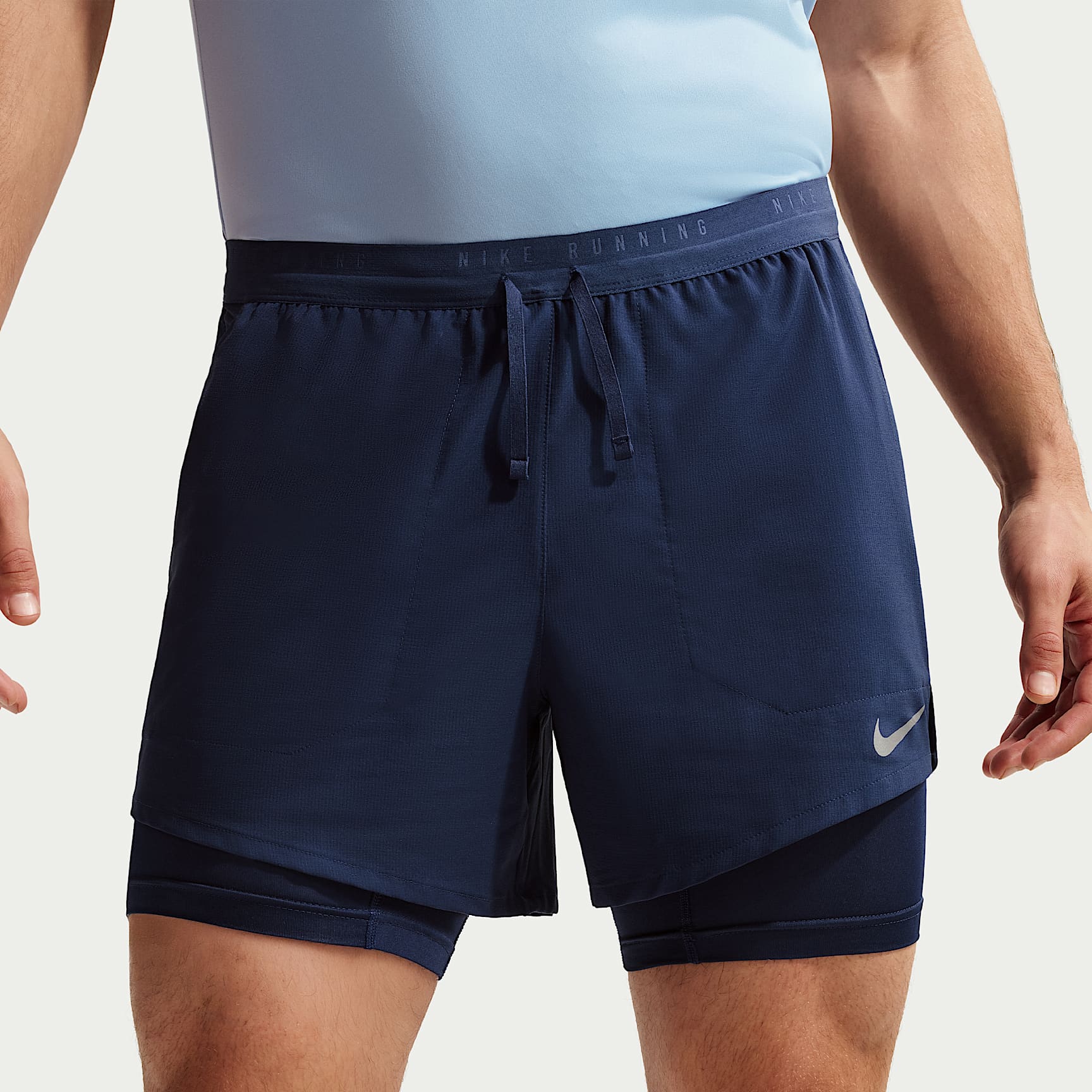 Nike Stride Men's Dri-FIT 13cm (approx.) Hybrid Running Shorts – Midnight Navy