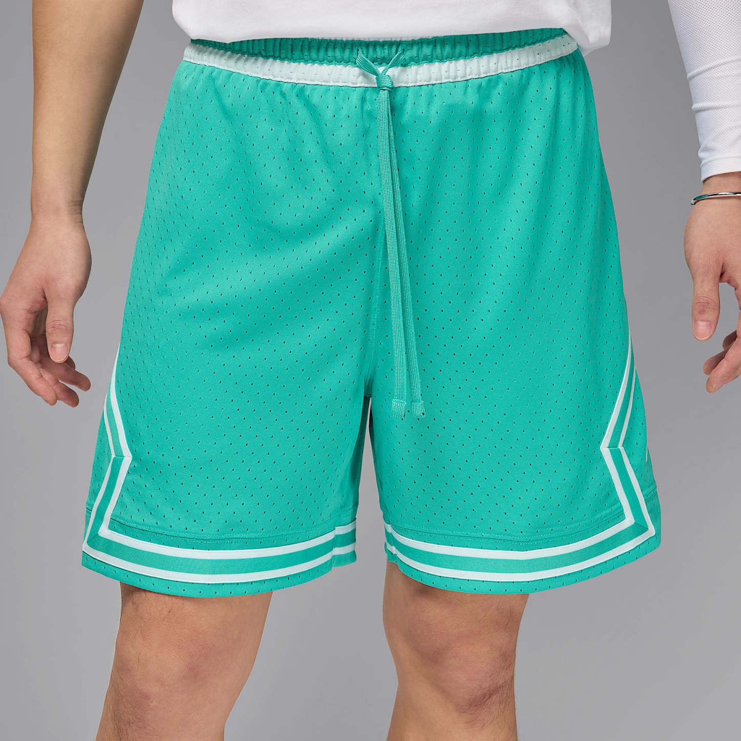 Jordan Sport Men's Dri-FIT 18cm (approx.) Mesh Diamond Shorts – Washed Teal/White/White