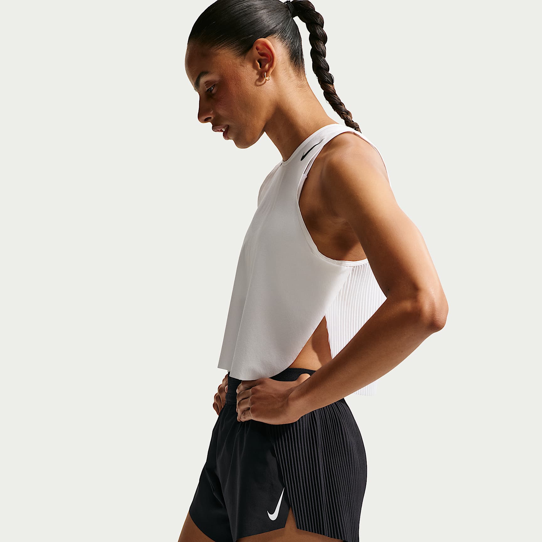 Nike AeroSwift Women's Dri-FIT ADV Mid-Rise 7.5cm (approx.) Brief-Lined Running Shorts – Black/White