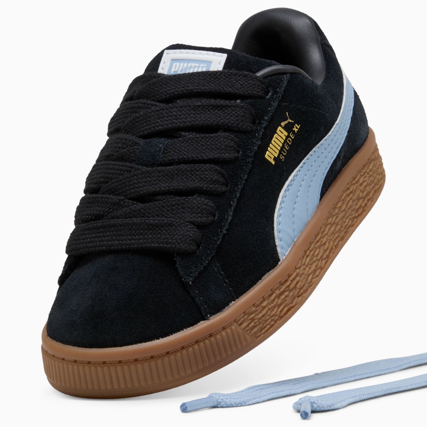 Suede XL Kids' Sneakers – PUMA Black-Chambray Blue